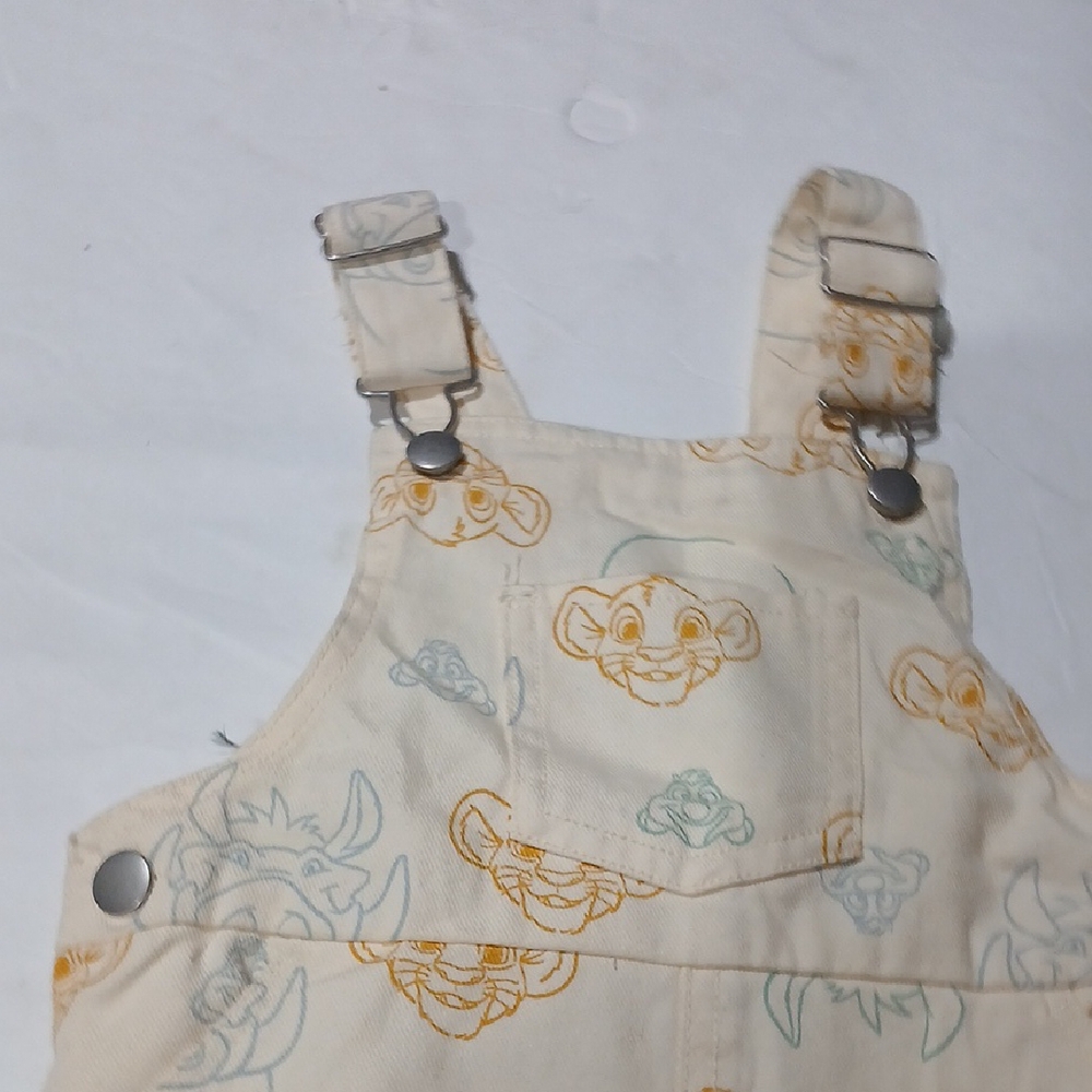 Cream and Blue Overalls with Bib Straps - Picture 3 of 4